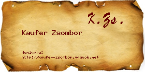 Kaufer Zsombor névjegykártya